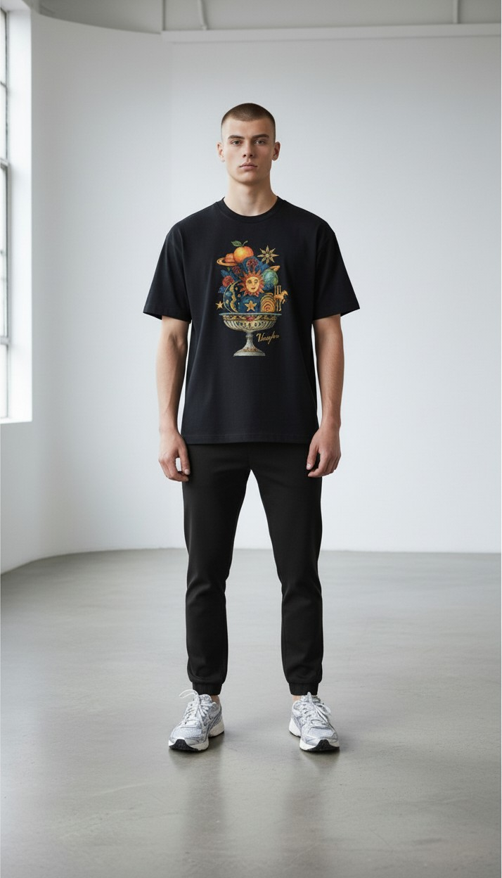 Solar systems T-shirt Black