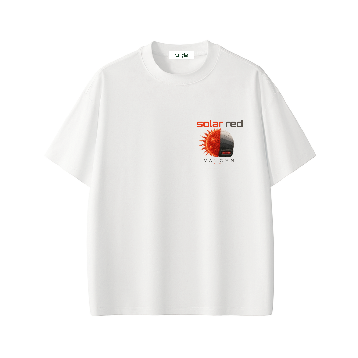 Solar red T shirt white