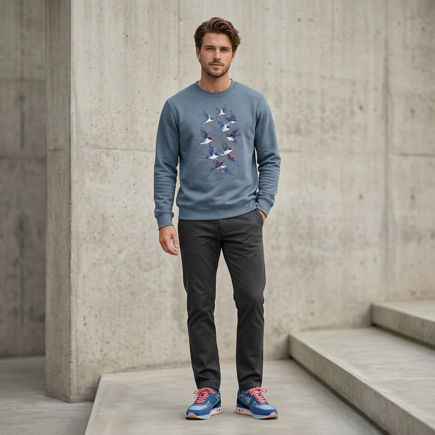 Flight sweatshirt Steel Blue