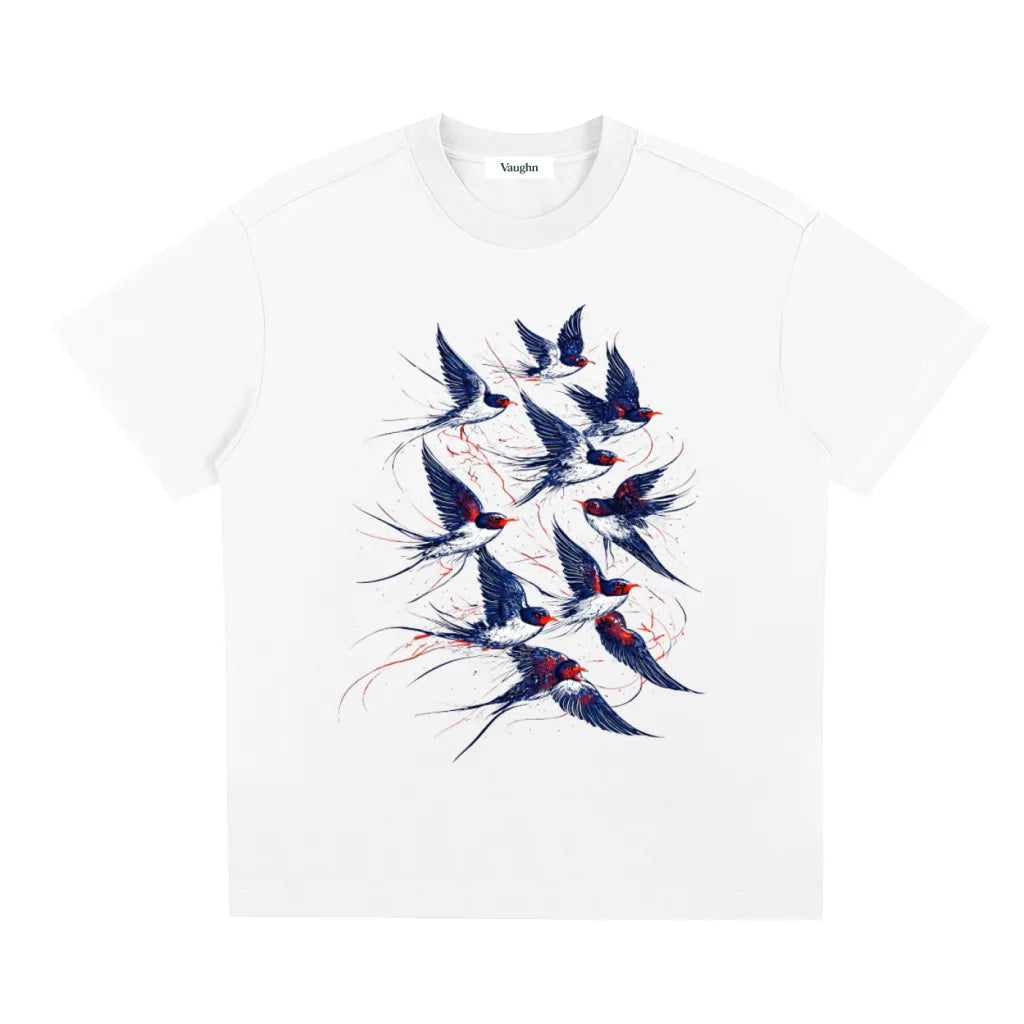 Flight  T-shirt white blue