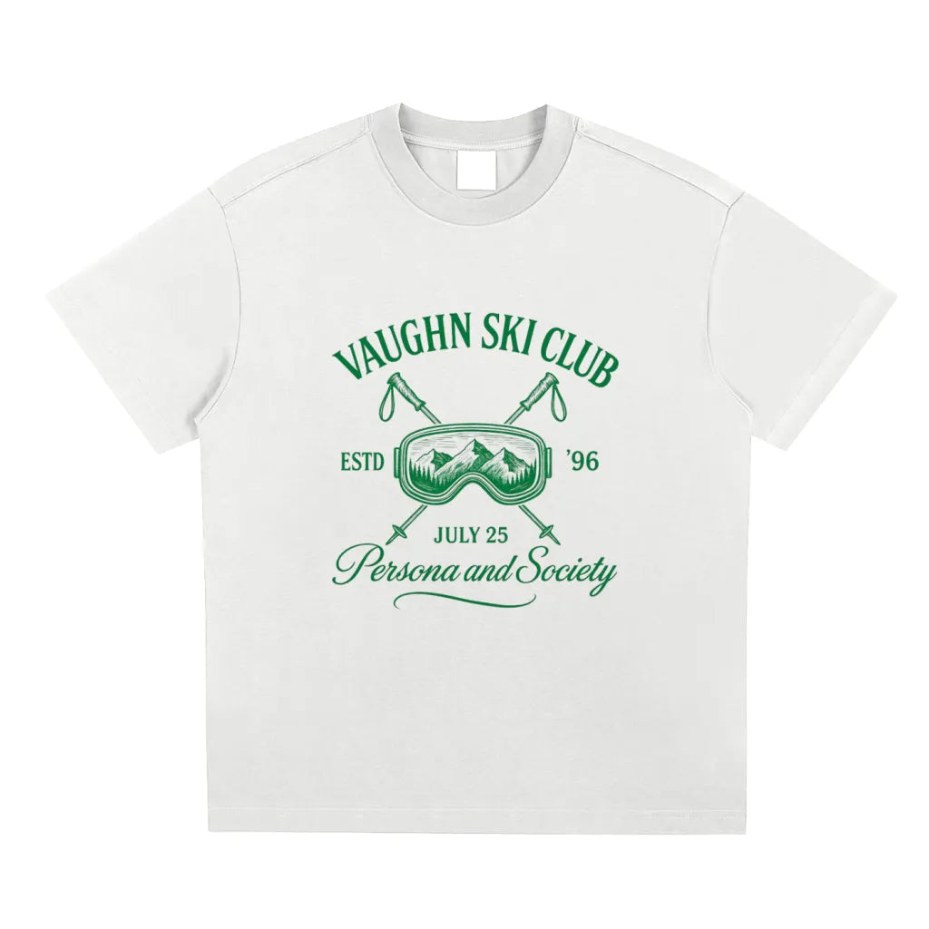 Aspin Ski club graphic T-shirt white/Green