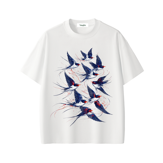Flight  T-shirt white blue