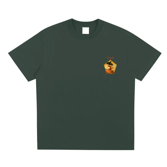 Bonsai T-shirt Green (front &back print)