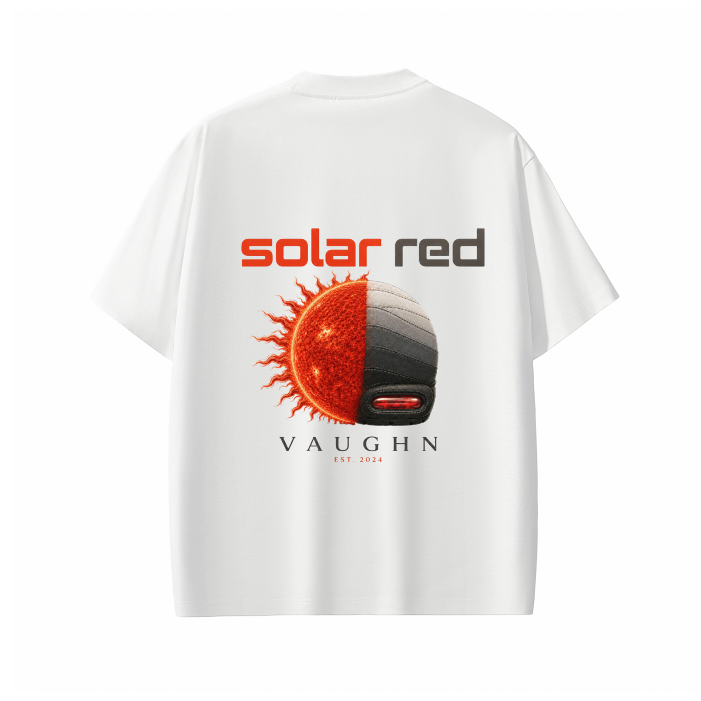 Solar red T shirt white