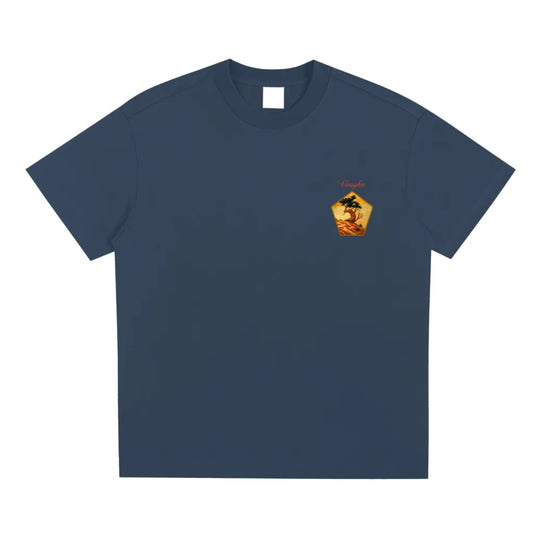 Bonsai T-shirt Navy (front &back print)