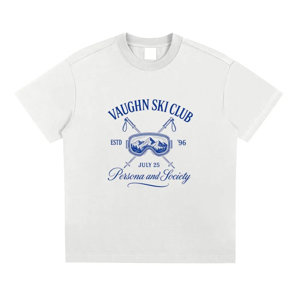 Aspin Ski club graphic T-shirt white/blue