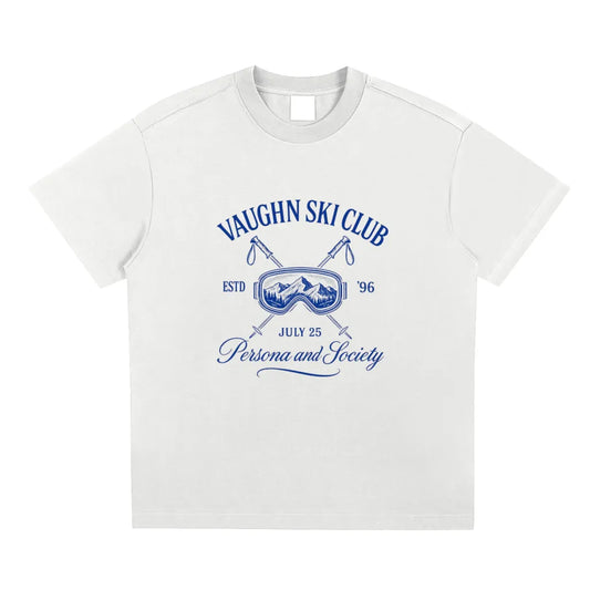 Aspin Ski club graphic T-shirt white/blue