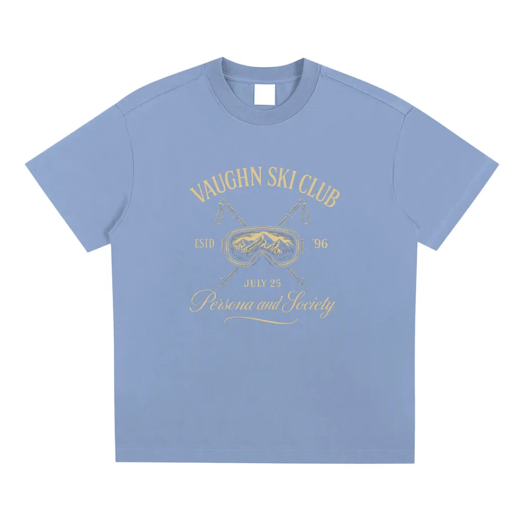 Aspin Ski club graphic T-shirt Ice Blue