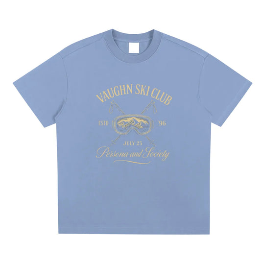 Aspin Ski club graphic T-shirt Ice Blue